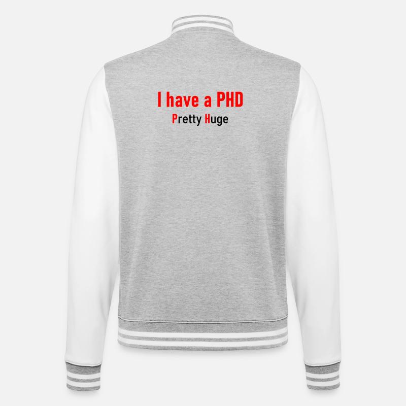 I have a PHD - College-Sweatjacke - Grau meliert/Weiß