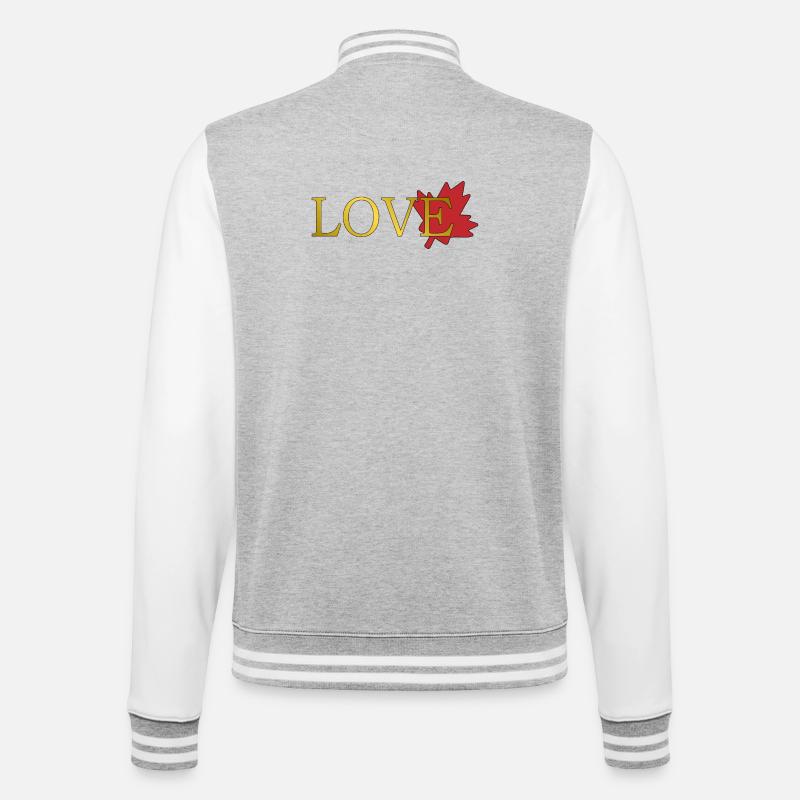 Amour Feuille d'érable du canada - Veste Teddy - gris chiné / blanc