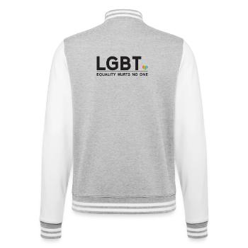Pride Month - Equality Hurts No One - College Sweat Jacket - heather grey/white - Back - Marisol (170cm)