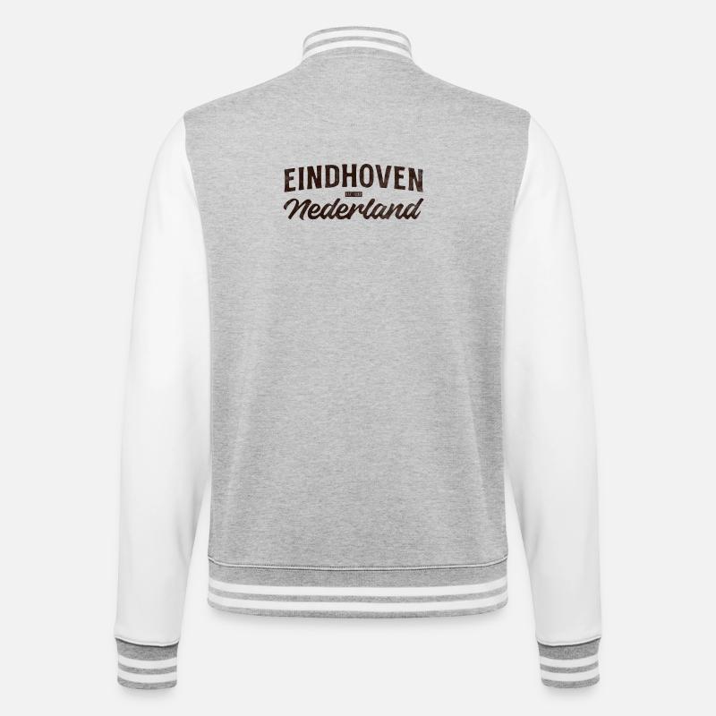 Eindhoven Nederland Script Logo - College Sweat Jacket - heather grey/white
