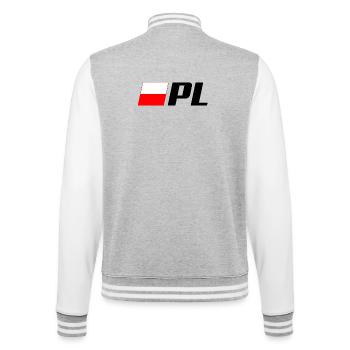 Polnische Flagge Patriotische PL - College-Sweatjacke - Grau meliert/Weiß - Hinten - Marisol (170cm)