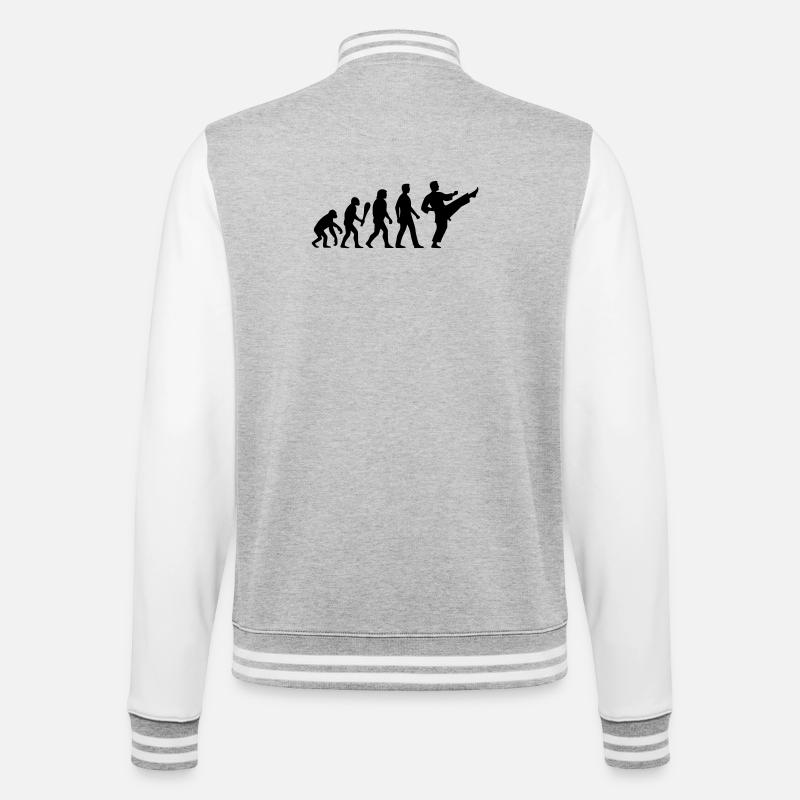 Karate Evolution - College-Sweatjacke - Grau meliert/Weiß