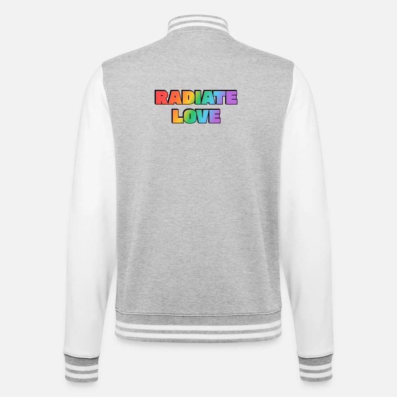 Strahlen Sie Liebe Regenbogen aus - College-Sweatjacke - Grau meliert/Weiß