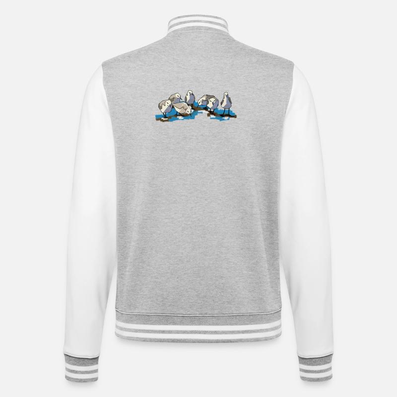 Oiseaux à Waterplas, beaux et joyeux - Veste Teddy - gris chiné / blanc