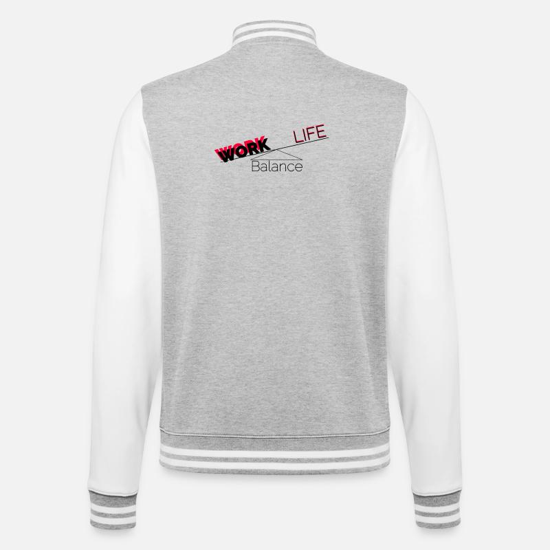 Work Life Balance - College-Sweatjacke - Grau meliert/Weiß