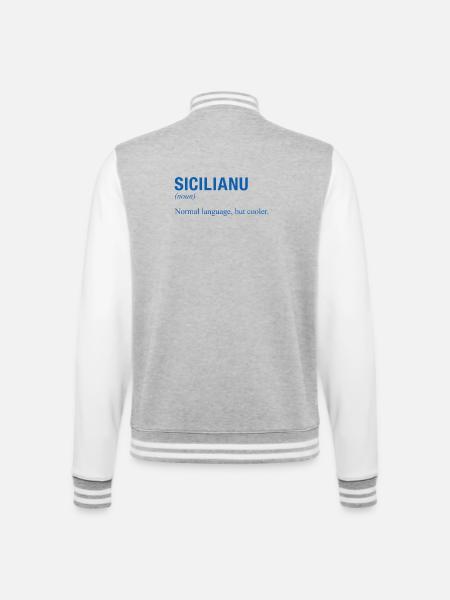 Sicilian language Sizilianisch - College-Sweatjacke - Grau meliert/Weiß