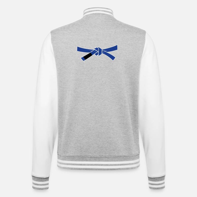 Bluebelt - Blaugurt - College-Sweatjacke - Grau meliert/Weiß