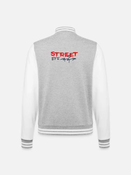 Street life Graffiti - College Sweat Jacket - heather grey/white