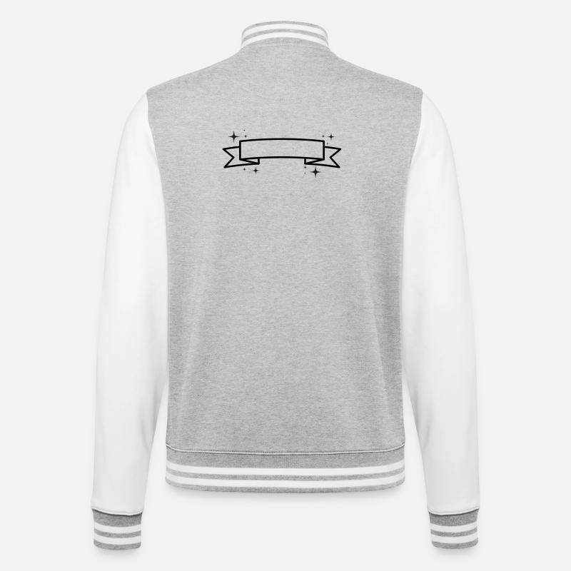 Banner - Text Einfügen - College-Sweatjacke - Grau meliert/Weiß