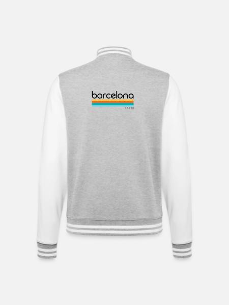 Barcelona - Spain - Spanien - Espana - College-Sweatjacke - Grau meliert/Weiß