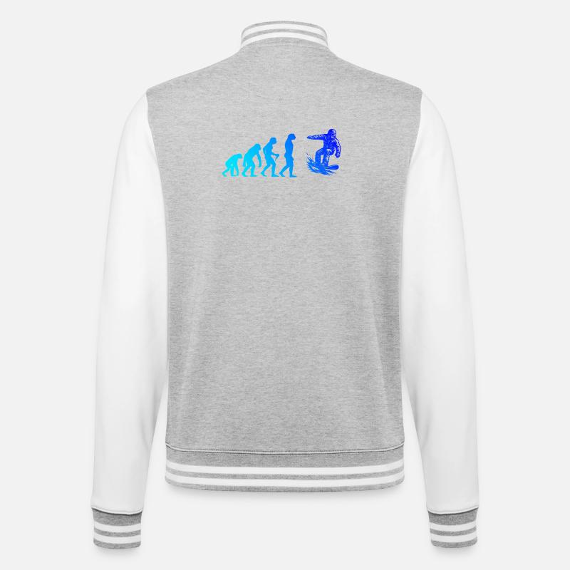 Modern Snowboard Artwork - College Sweat Jacket - heather grey/white