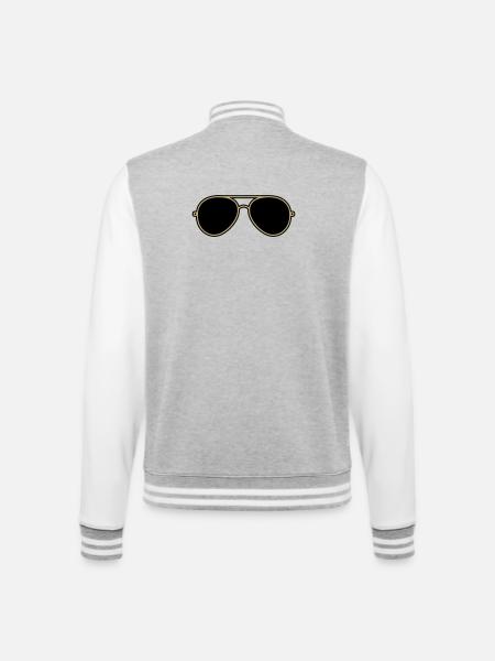 Iconic Gold & Black Aviator Goggles - College Sweat Jacket - heather grey/white