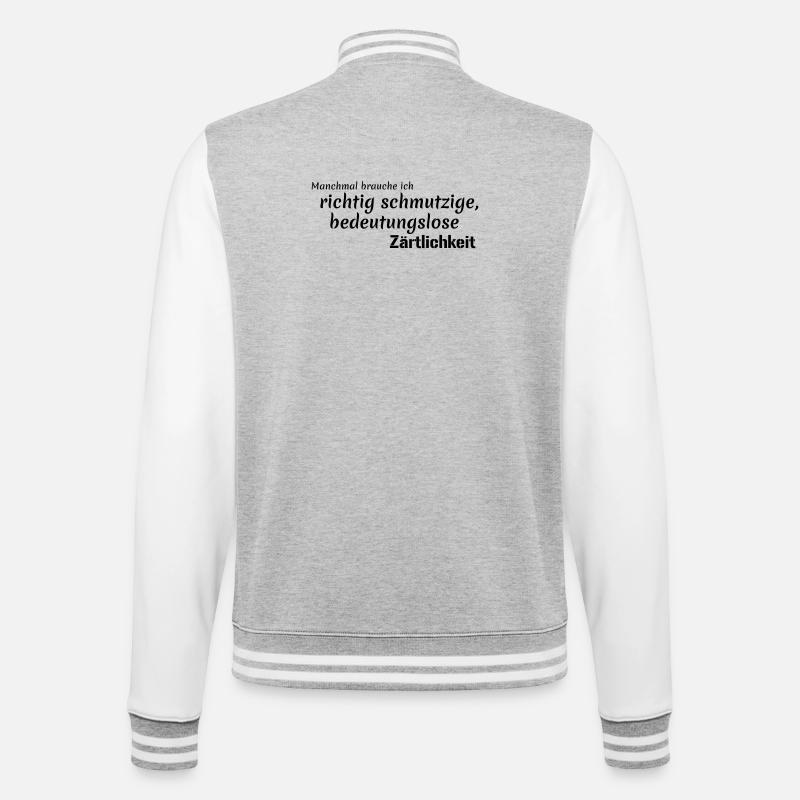 meaningless tenderness - College Sweat Jacket - heather grey/white