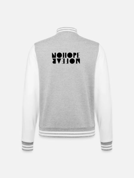NoHopeNoFear - College-Sweatjacke - Grau meliert/Weiß
