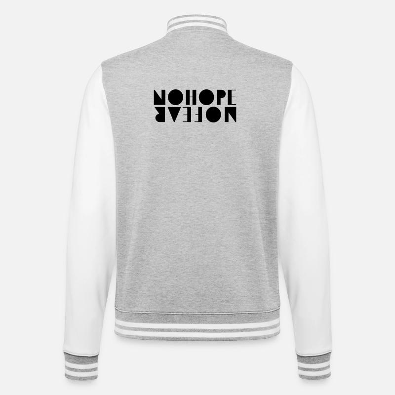 NoHopeNoFear - College-Sweatjacke - Grau meliert/Weiß