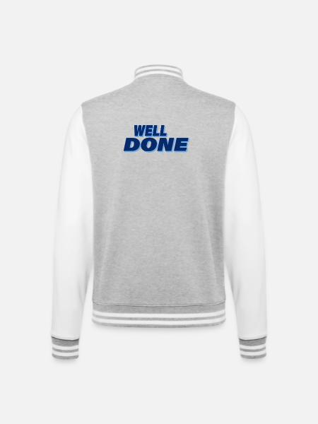 WELL DONE - College Sweat Jacket - heather grey/white