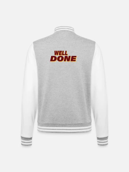 WELL DONE - College Sweat Jacket - heather grey/white
