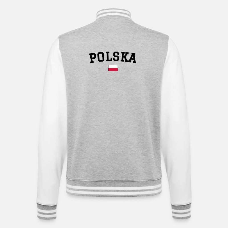 Drapeau polonais Noir - Veste Teddy - gris chiné / blanc
