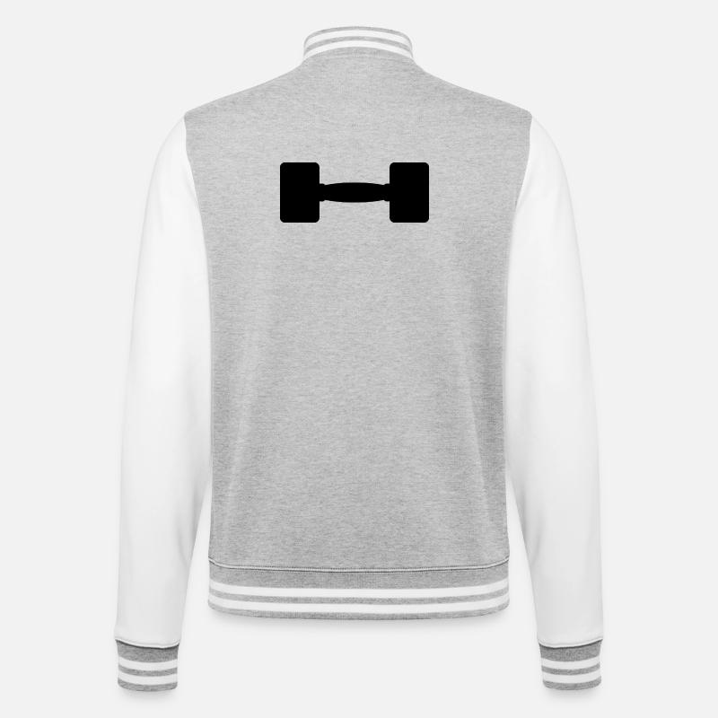 Dumbbell - College Sweat Jacket - heather grey/white