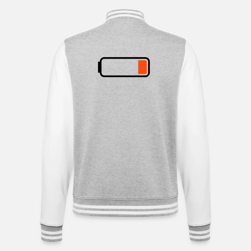 Battery low - College Sweat Jacket - heather grey/white