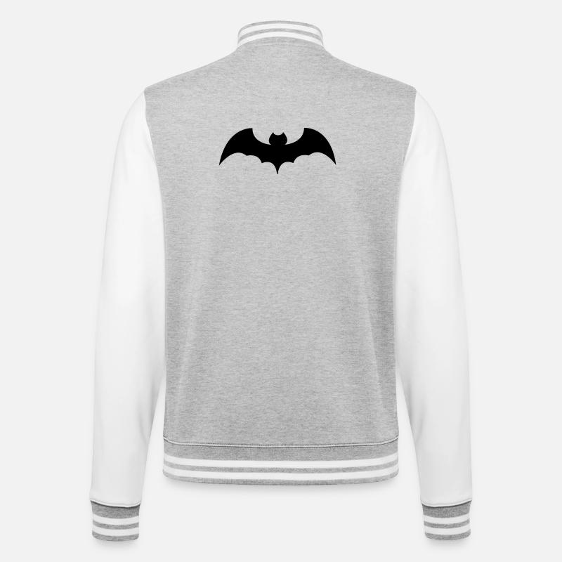 bat - College Sweat Jacket - heather grey/white