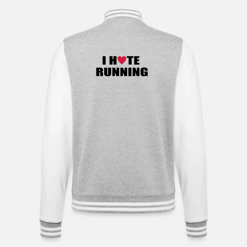 run - College Sweat Jacket - heather grey/white