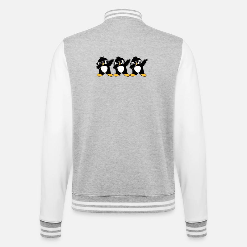 Dab Team Penguin - College Sweat Jacket - heather grey/white