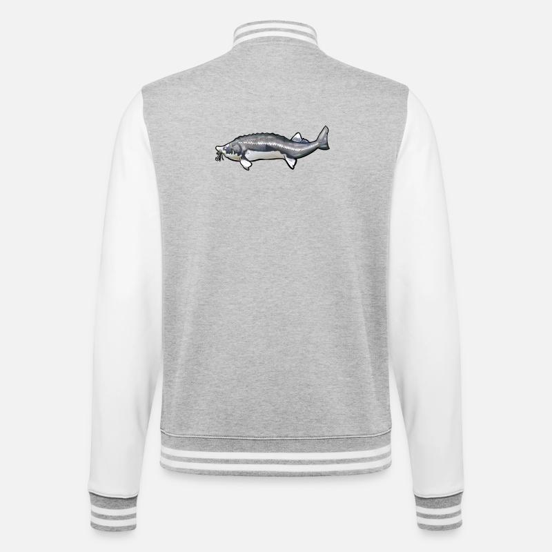 Schwanzmuster von gewühltem Kelfisch - College-Sweatjacke - Grau meliert/Weiß