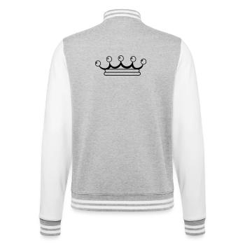 Logo simple couronne - Veste Teddy - gris chiné / blanc - Dos - Marisol (170cm)
