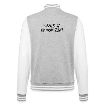 Dicksein Humor Saying Pun - College Sweat Jacket - heather grey/white - Back - Marisol (170cm)