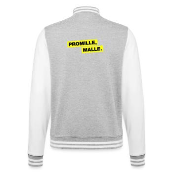 Promille, Malle - College-Sweatjacke - Grau meliert/Weiß - Hinten - Marisol (170cm)