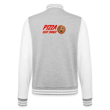 Pizza, Ich Liebe Pizza - College-Sweatjacke - Grau meliert/Weiß - Hinten - Marisol (170cm)