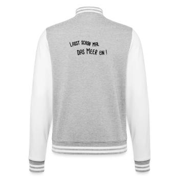 let the sea in - College Sweat Jacket - heather grey/white - Back - Marisol (170cm)