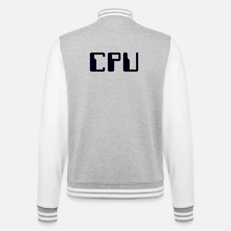 CPU Memory - College Sweat Jacket - heather grey/white