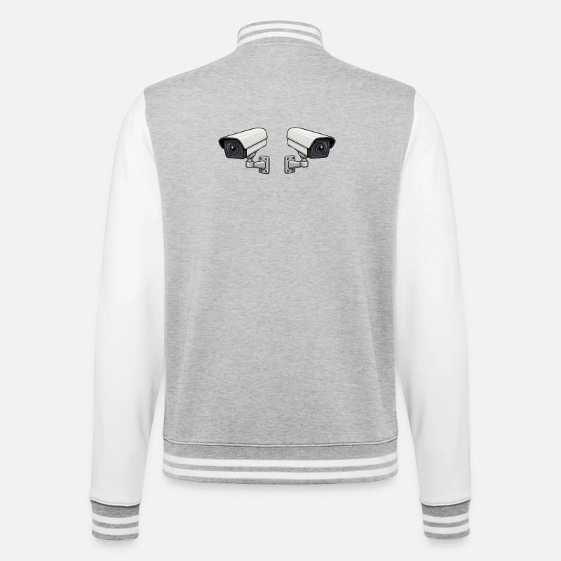 Art de surveillance à double caméra - Veste Teddy - gris chiné / blanc
