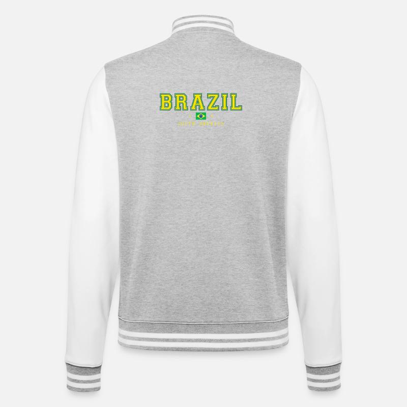 Brésil - Veste Teddy - gris chiné / blanc