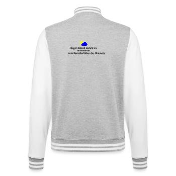 Himmel runter - College-Sweatjacke - Grau meliert/Weiß - Hinten - Marisol (170cm)