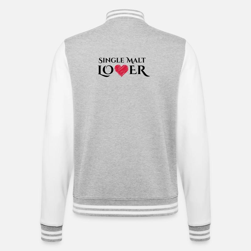 Single Malt Lover - College-Sweatjacke - Grau meliert/Weiß