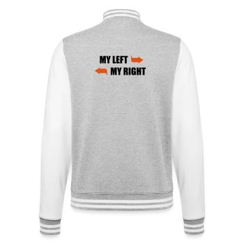 My Left My Right - College Sweat Jacket - heather grey/white - Back - Marisol (170cm)