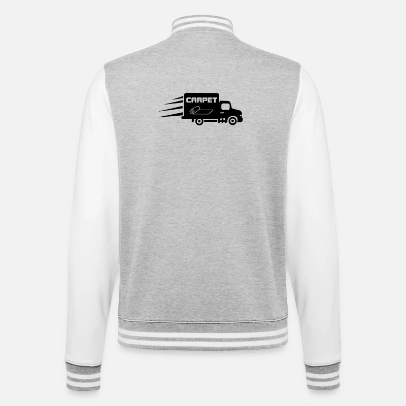 Carpet rolls logo car - College Sweat Jacket - heather grey/white