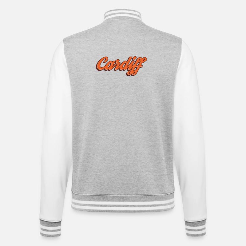 Cardiff Script Orange - College-Sweatjacke - Grau meliert/Weiß