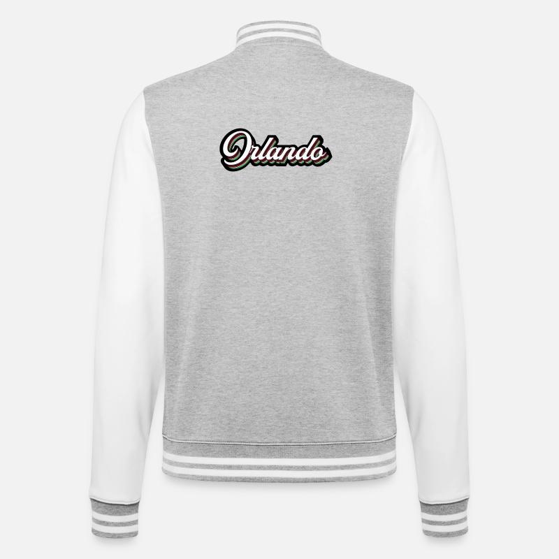Orlando Rainbow Script - College Sweat Jacket - heather grey/white