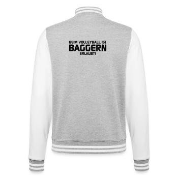 Volleyball - College-Sweatjacke - Grau meliert/Weiß - Hinten - Marisol (170cm)