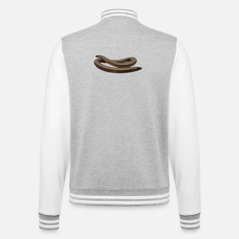 Blindschleiche - College-Sweatjacke - Grau meliert/Weiß