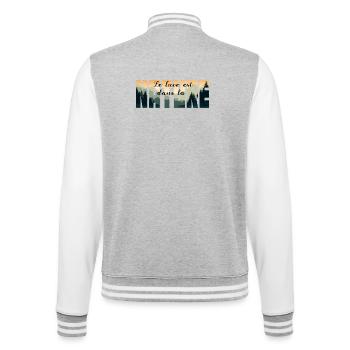 Luxury is in NATURE - College Sweat Jacket - heather grey/white - Back - Marisol (170cm)