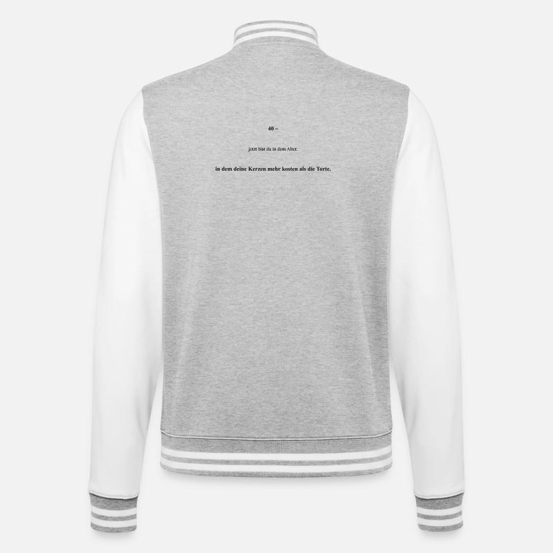 Please upload design - College Sweat Jacket - heather grey/white