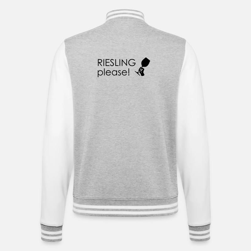Riesling please! - College-Sweatjacke - Grau meliert/Weiß