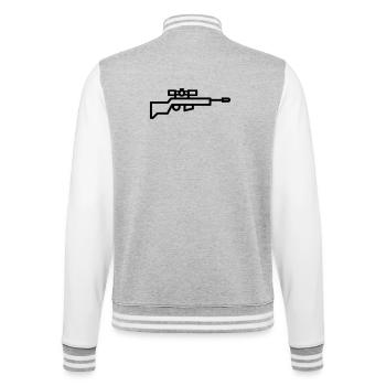 sniper - College Sweat Jacket - heather grey/white - Back - Marisol (170cm)