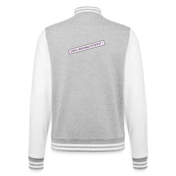 100 Prozent weihnachtsfest - College-Sweatjacke - Grau meliert/Weiß - Hinten - Marisol (170cm)