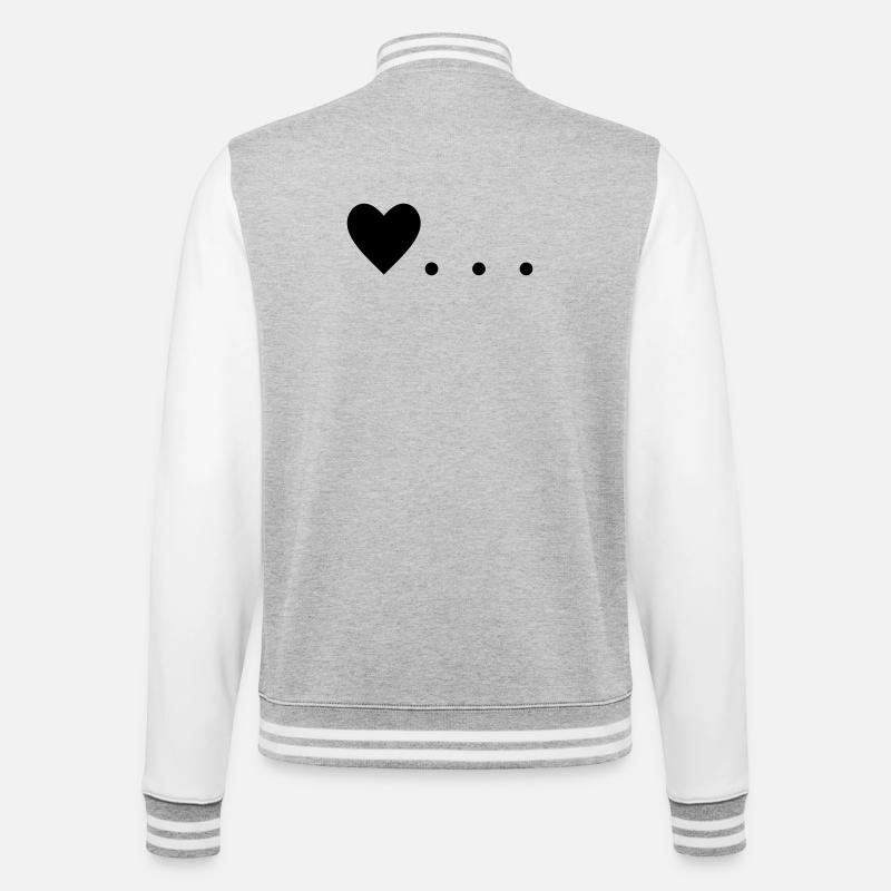 L’amour, c’est... Cœur - Veste Teddy - gris chiné / blanc